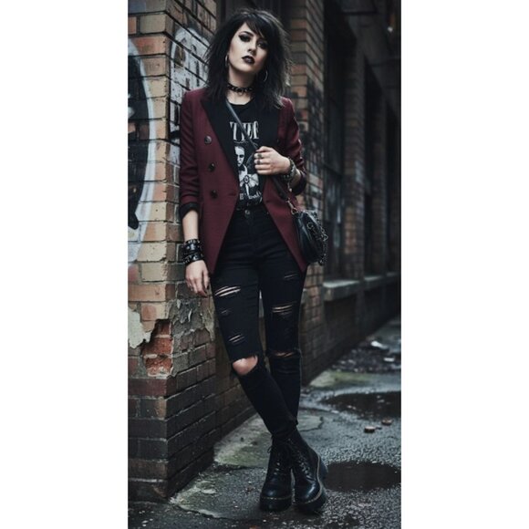 NWT Walter Baker Long Sleeve Equestrian Phelps Jacket Red Preppy Goth  S - Picture 1 of 16